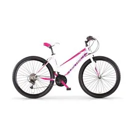 bici 26 district mtb donna 18 v bianco rosa viola