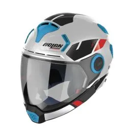 Casco moto scooter Crossover N30-4 VP NOLAN BIANCO AZZURRO NERO ROSSO BLAZER