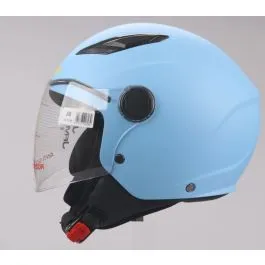 Casco JET JFM per bambino con visiera AZZURRO OPACO omologato ECE22.06