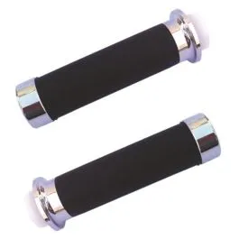 Coppia manopole tipo custom per moto e tappo cromo