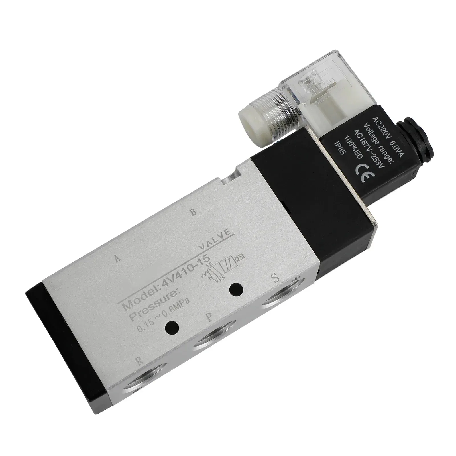 Électrovanne électrique pneumatique 4V410-15 AC 220V 2 positions 5 voies PT 1/2"