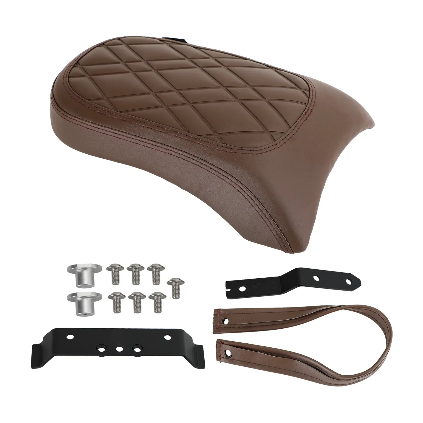 Coussin de siège arrière passager Grille plate en PU marron pour vélos Bmw R18 2020-2022 2021