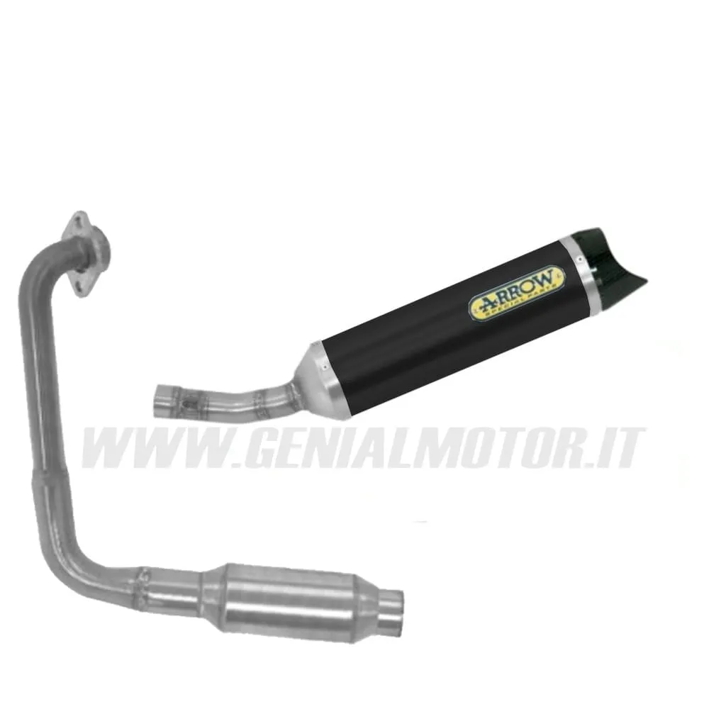 Collettore+terminale Arrow Omologato Alluminio Nero Per Yamaha Mt 125 2020-51018KZ--51518AKN-148798
