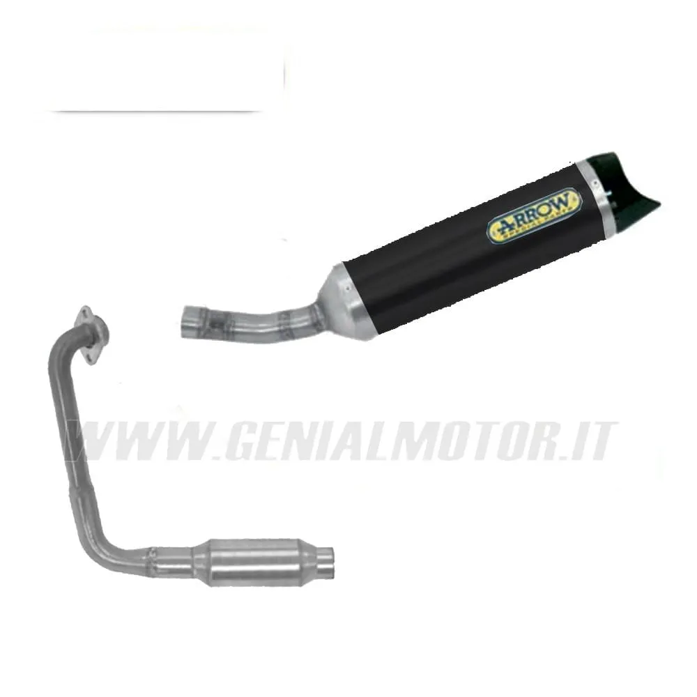 Collettore+terminale Arrow Omologato Alluminio Nero Per Yamaha Yzf-r 125 2019 > 2020-51018KZ--51518AKN-148814
