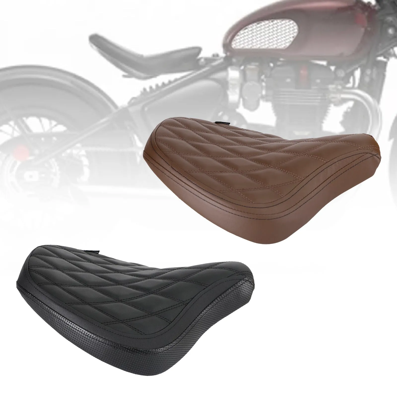 Coussin de siège conducteur avant Triumph Bobber 2017-2022 Pu Diamond Brown
