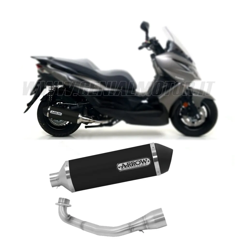 Collettore+terminale Arrow Omologato Alluminio Nero Per Kawasaki J 302 2017 > 2020-53079MI--53532ANN-148588
