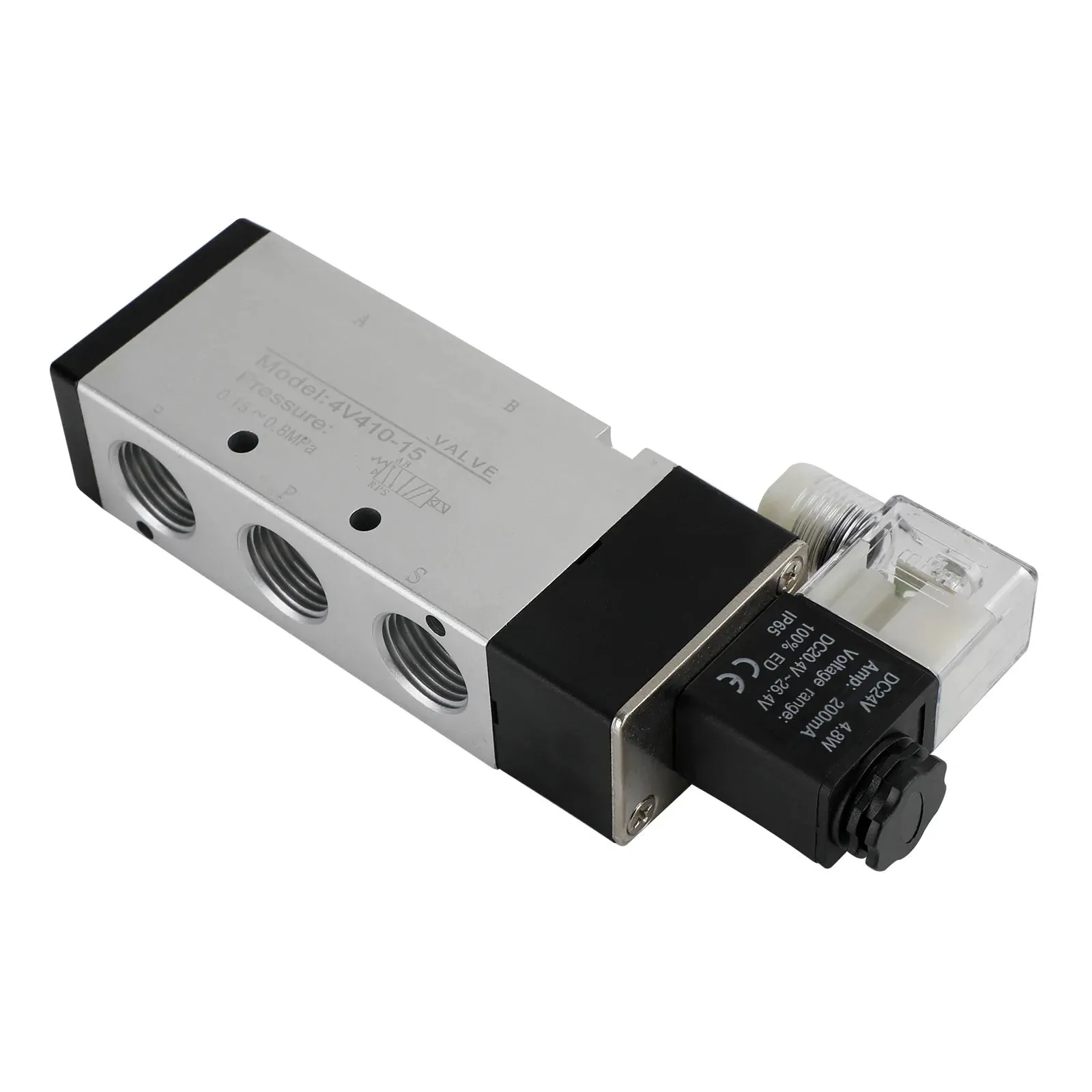 4V410-15 5 voies 2 positions PT1/2" DC 24V électrovanne électrique pneumatique