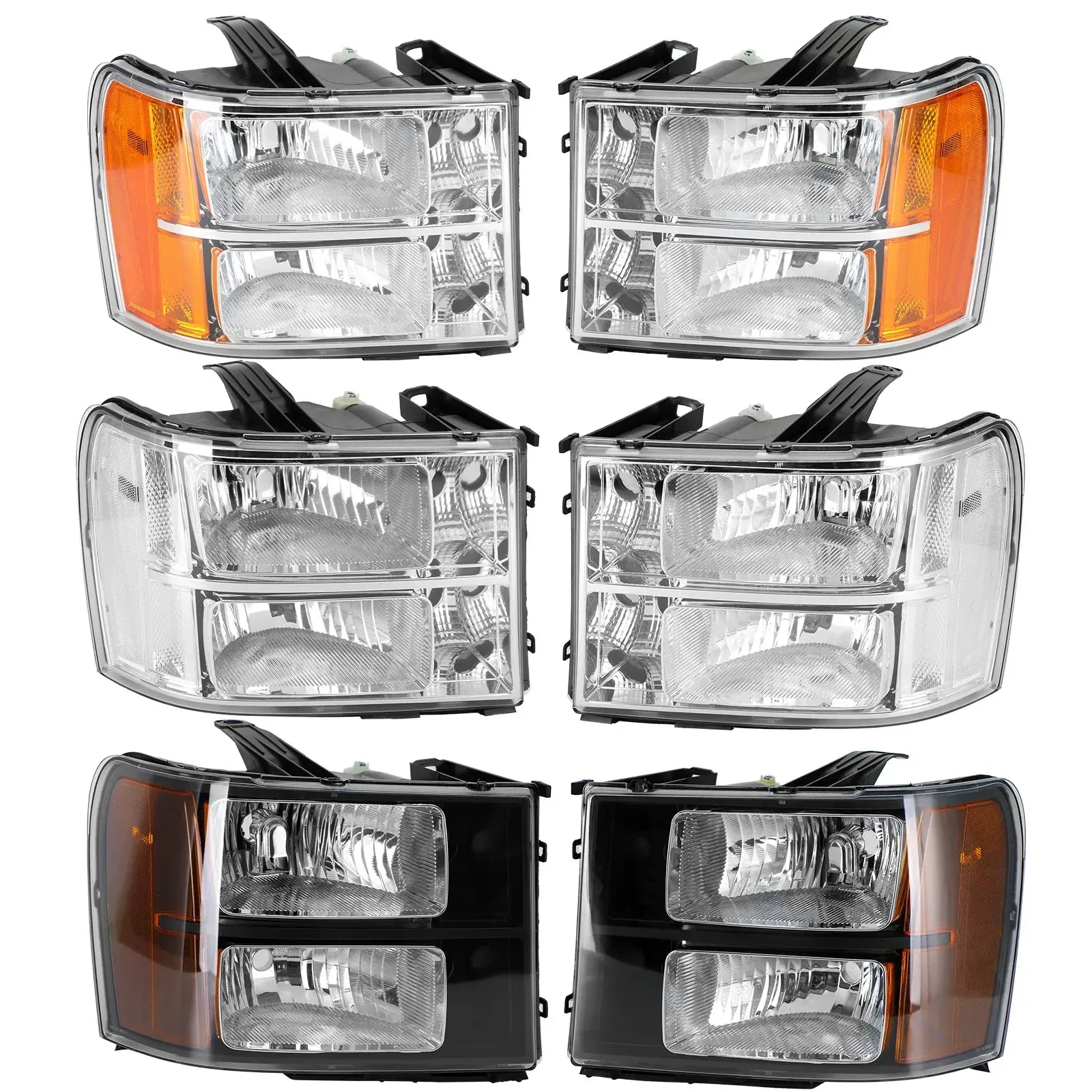 GMC Sierra 1500 2500HD 3500HD 2007-2014 Ensemble phares latéraux/lampe