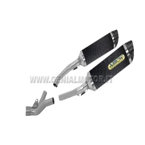 Terminali Di Scarico + Racc Arrow Thunder Carb Suzuki Gsx-r 1000 2007 > 2008-71365MI--71721MK-96606