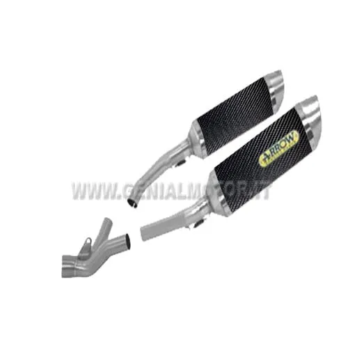 Terminali Di Scarico + Racc Arrow Thunder Carbon Suzuki Gsx-r 1000 2007 > 2008-71365MI--71721MO-96609