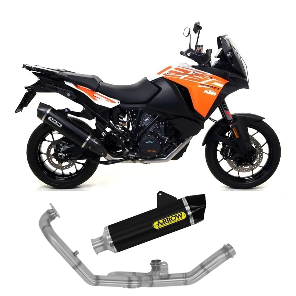 Collettori+terminale Arrow Omologato Alluminio Nero Per Ktm 1290 Super Adventure 2017 > 2020-71495MI--71809AKN-148744