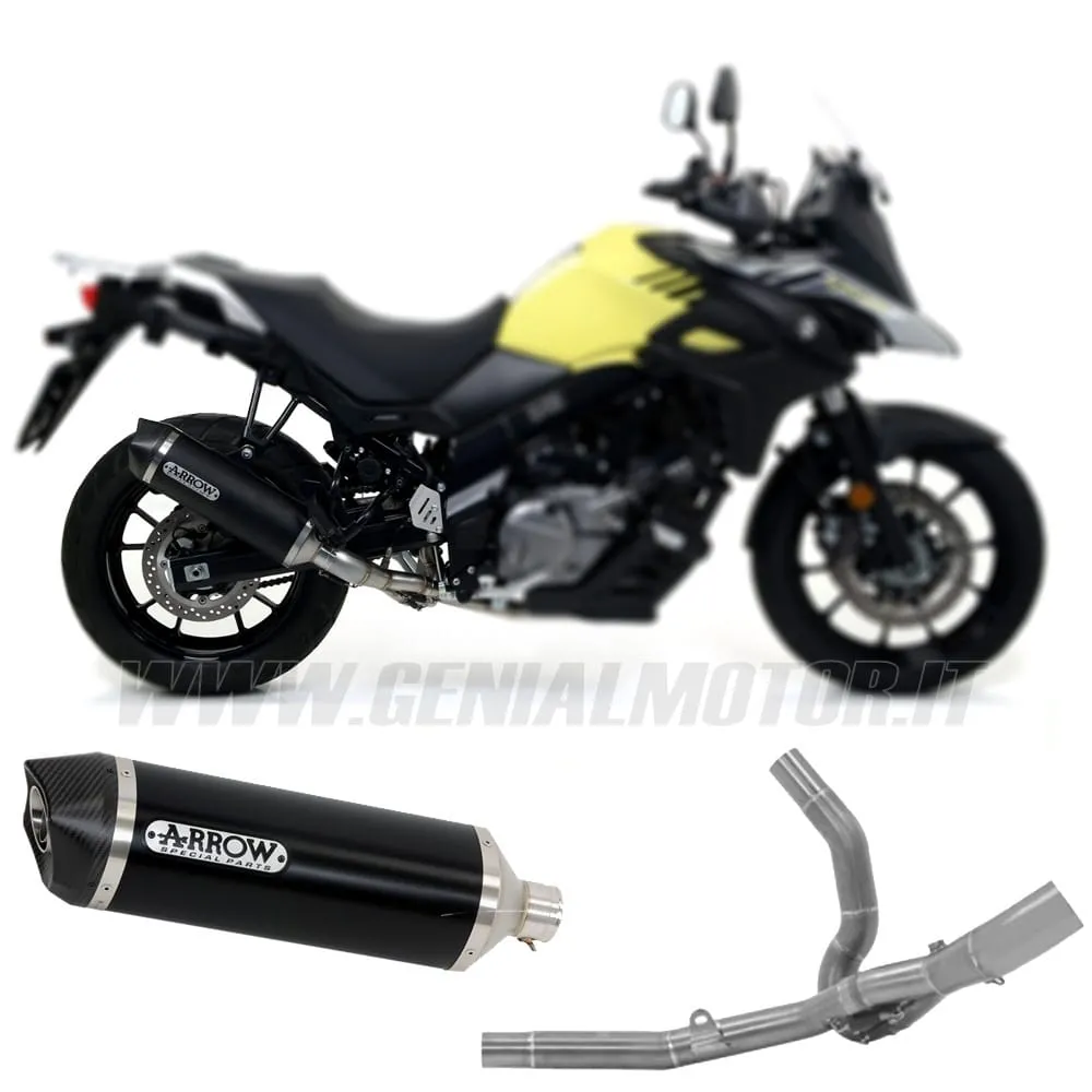 Collettori+terminale Arrow Omologato Alluminio Nero Per Suzuki V-strom 650 2017 > 2021-71677MI--72622AKN-148776