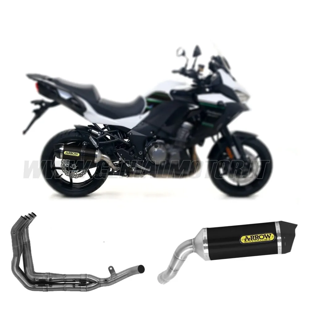 Collettori+terminale Arrow Omologato Alluminio Nero Per Kawasaki Versys 1000 2019 > 2020-71706MI--71893AKN-148708