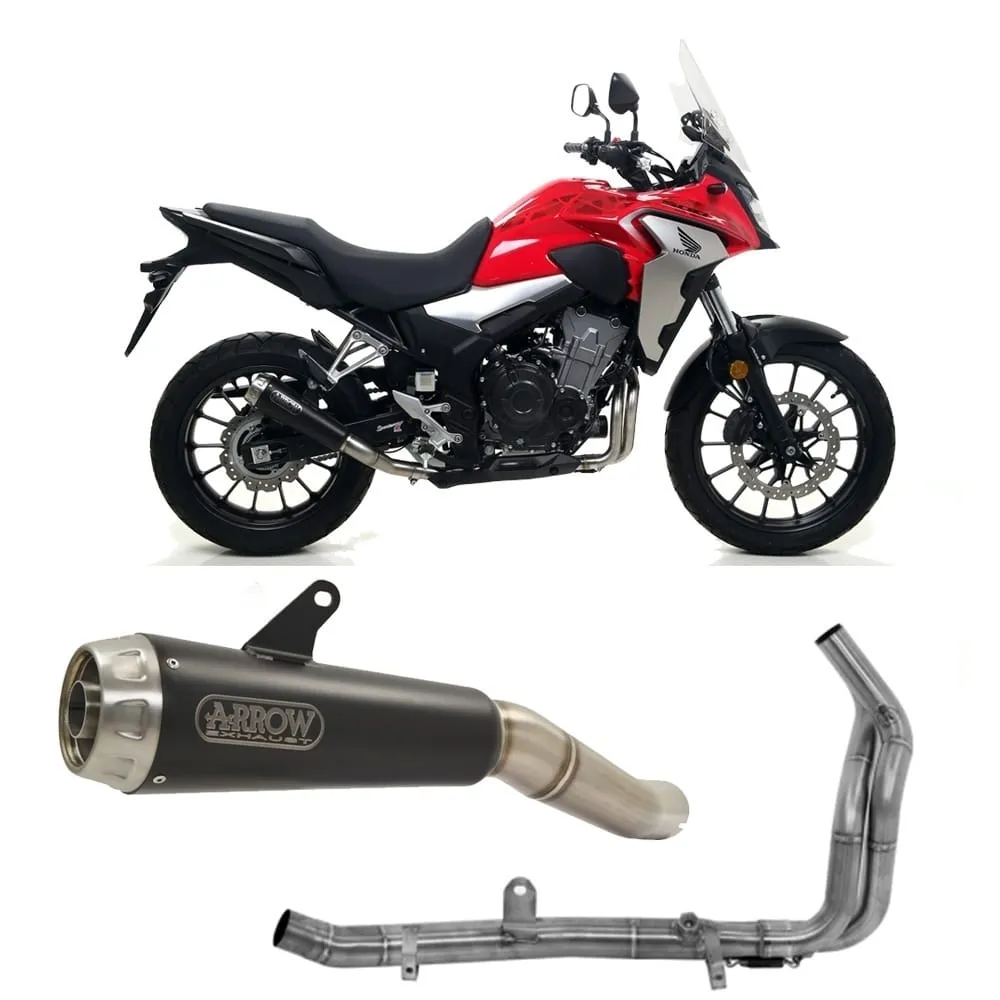 Collettore+terminale Arrow Omologato Nichrom Nero Per Honda Cb 500 X 2019 > 2020-71710MI--71896PRN-148560