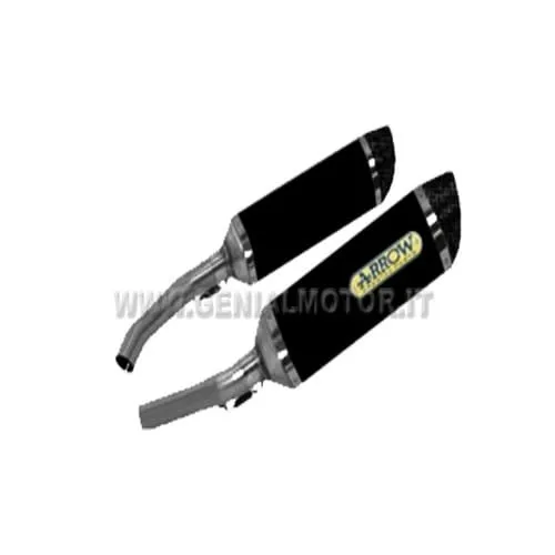 Terminali Di Scarico Arrow Thunder Aluminio Nero Suzuki Gsx-r 1000 2007 > 2008-71721AKN-96593