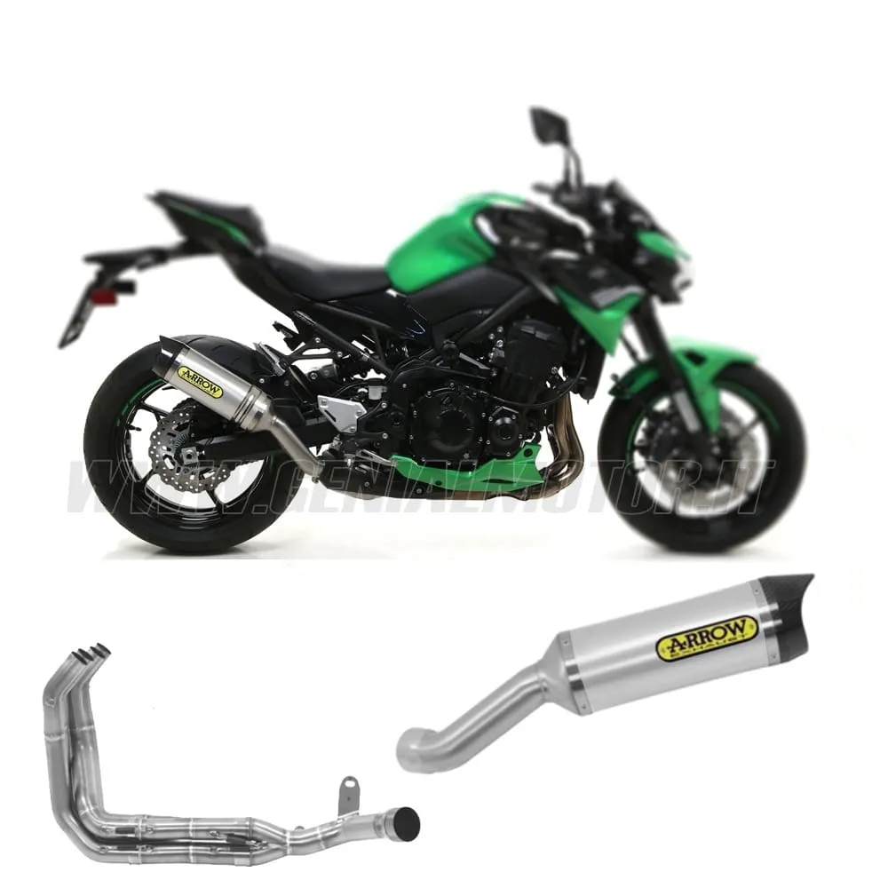 Collettori+terminale Arrow Omologato Alluminio Bianco Per Kawasaki Z 900 2020 > 2024-71727MI--71912AKB-148687
