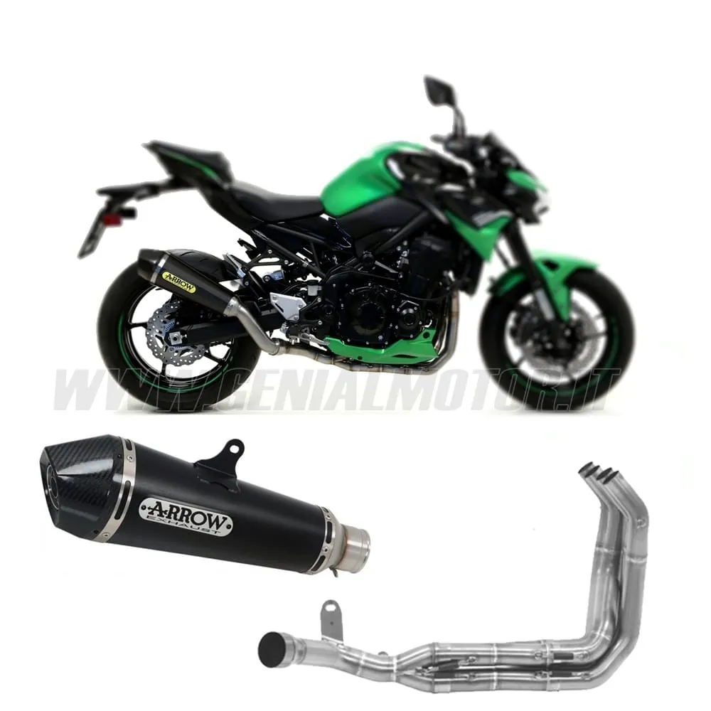 Collettori+terminale Arrow Omologato Nichrom Nero Per Kawasaki Z 900 2020 > 2024-71727MI--71912XKN-148682