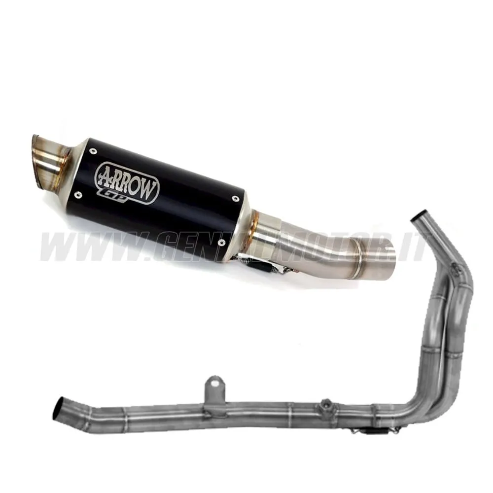 Collettore+terminale Arrow Racing Acciaio Inox Nero Per Honda Cbr 500 R 2019 > 2020-71732MI--71036GPI-148953