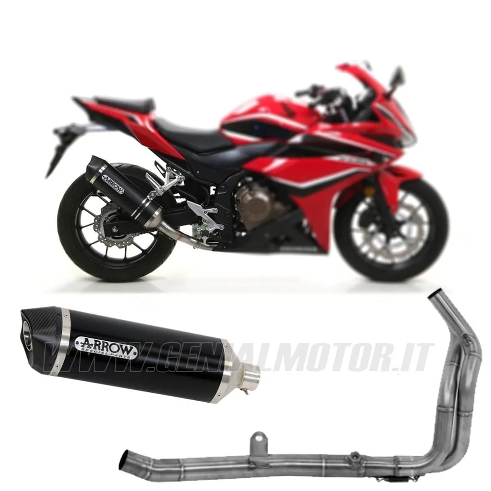 Collettore+terminale Arrow Omologato Alluminio Nero Per Honda Cbr 500 R 2019 > 2020-71732MI--71901AKN-148947
