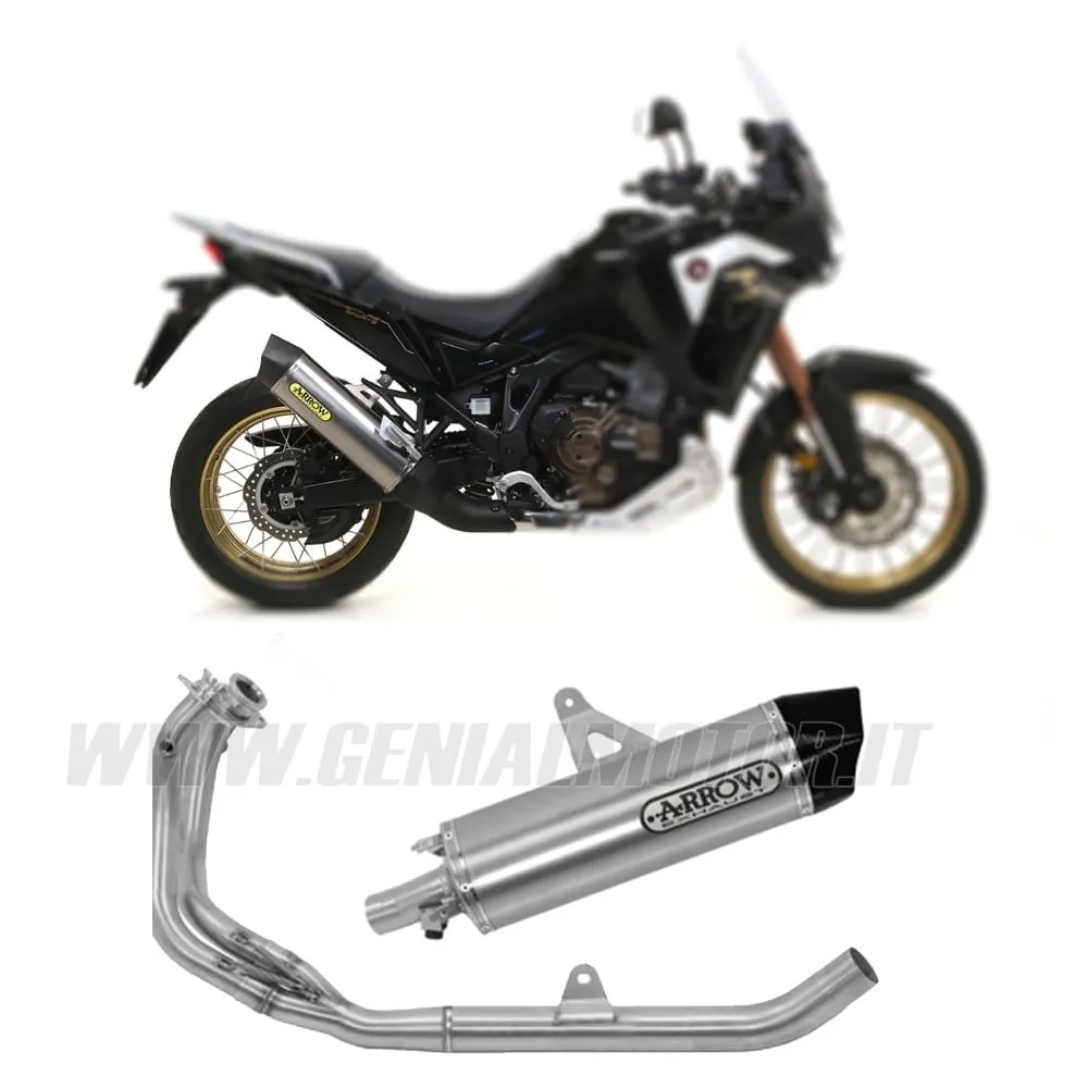 Collettore+terminale Arrow Omologato Alluminio Per Honda Crf 1100 L Africa Twin 2020 > 2023-72166PD--72625AK-148578