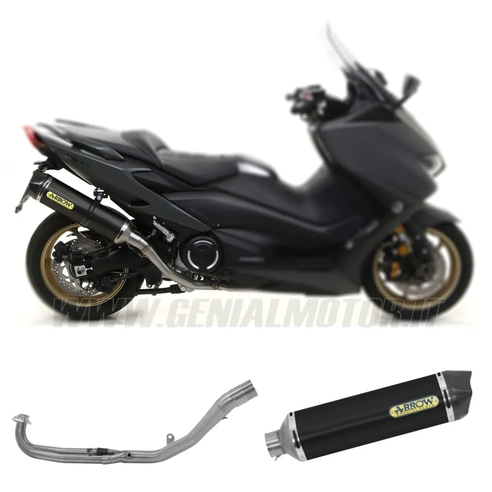 Collettori+terminale Arrow Omologato Alluminio Nero Per Yamaha T-max 560 2017 > 2021-73013KZ--73514AKN-148828