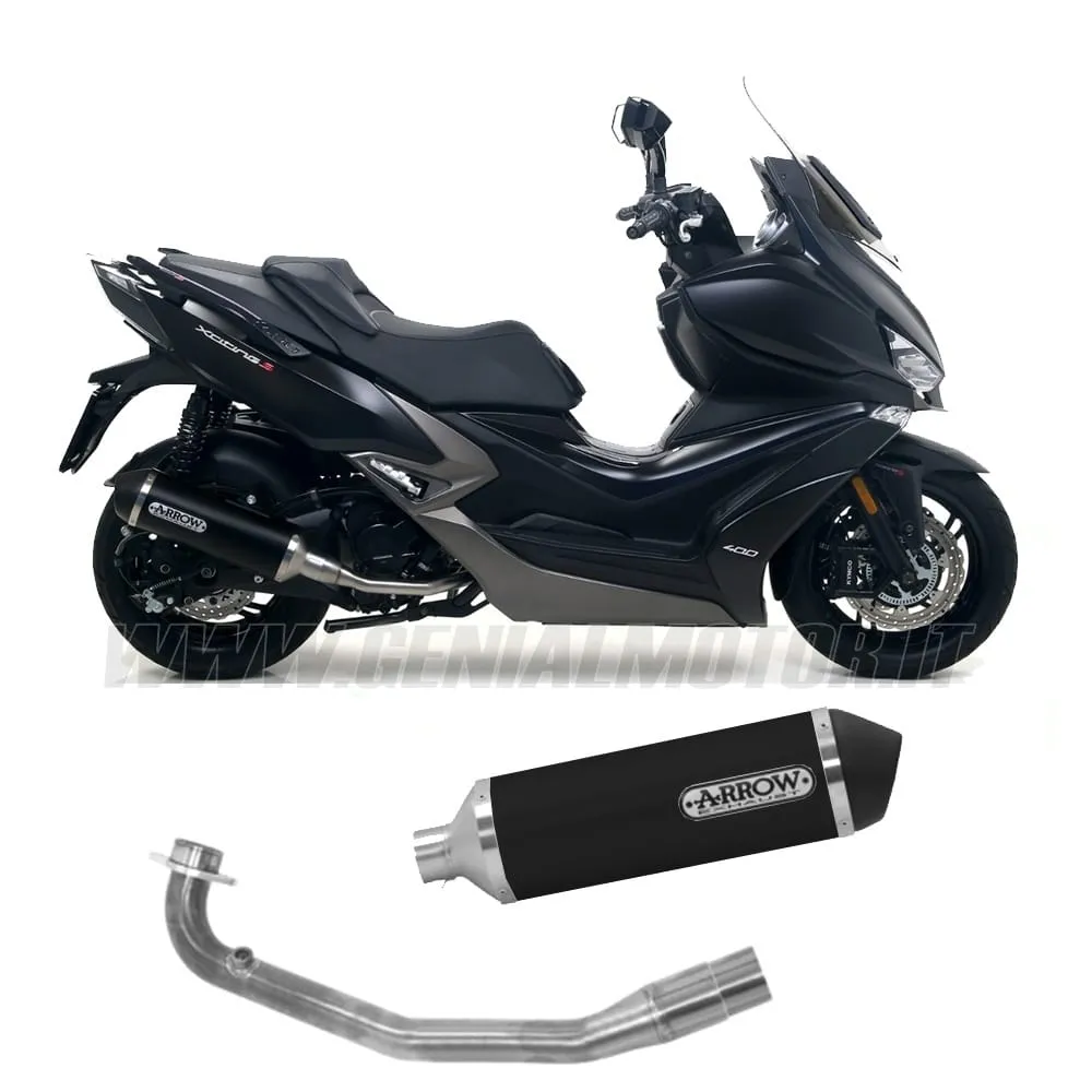 Collettore+terminale Arrow Omologato Alluminio Nero Per Kymco Xciting 400i S 2019 > 2020-73018KZ--73517ANN-148747