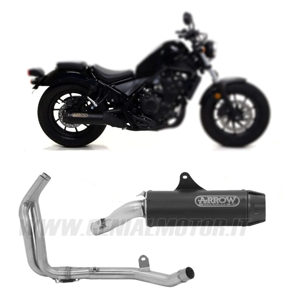 Collettori+terminale Arrow Omologato Nichrom Nero Per Honda Cmx 500 2020 > 2022-74002MI--74504RB-148974