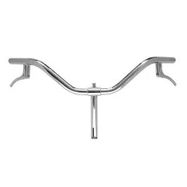 manubrio bici in acciaio modello parma con leve cromato