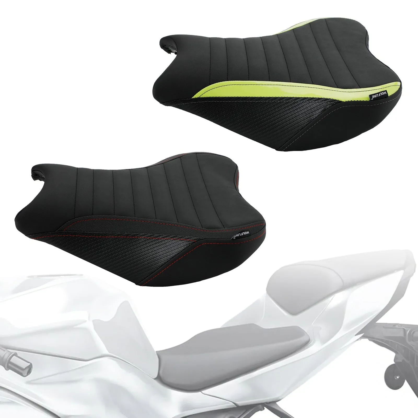 KAWASAKI NINJA Z900 2017-2022 Coussin Complet Vert Siège Passager Pilote