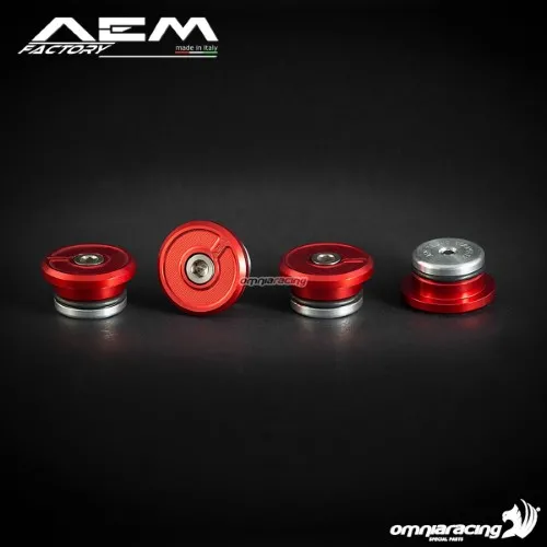 Tappi telaio AEM in ergal rosso lava per Ducati Scrambler Full Throttle