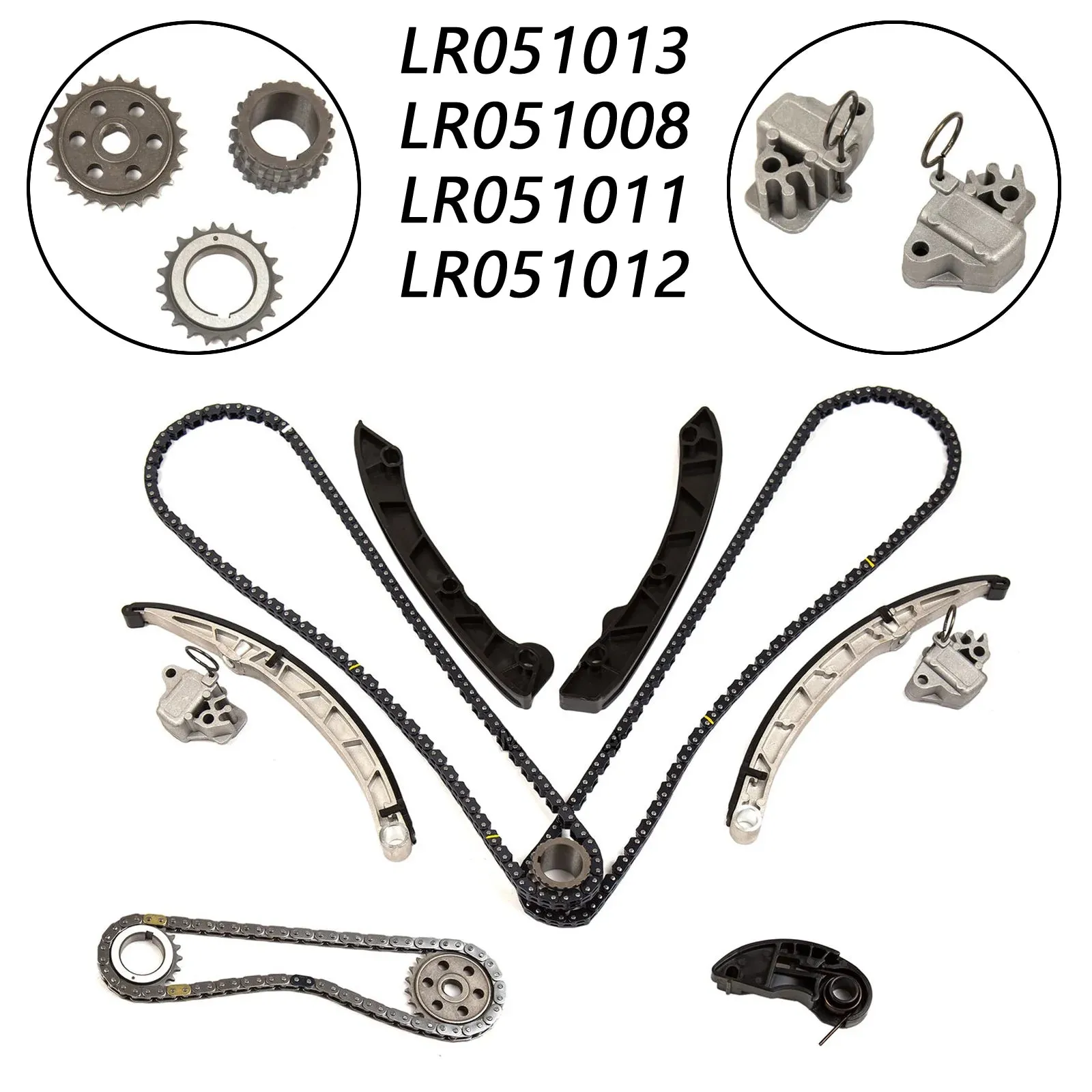 2010-2013 Land Rover LR4 5.0L 5000CC V8 DOHC Kit de chaîne de distribution LR051013 LR051008 LR051011 LR051012