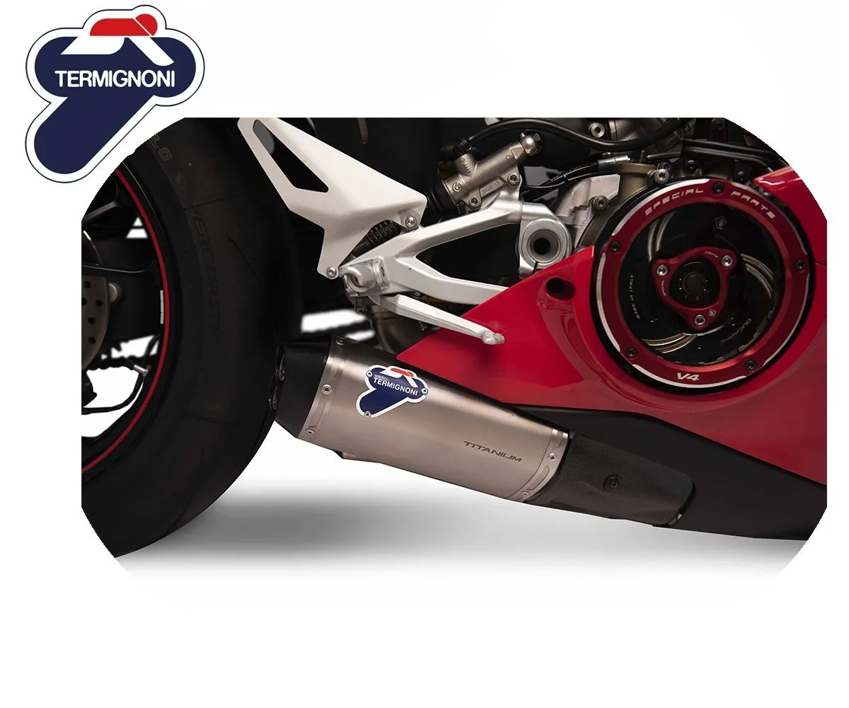 2 Terminali Di Scarico Termignoni In Acciaio Inox itanio Per Ducati Panigale V4 S,r 2018 > 2023-D18409400ITA-149165