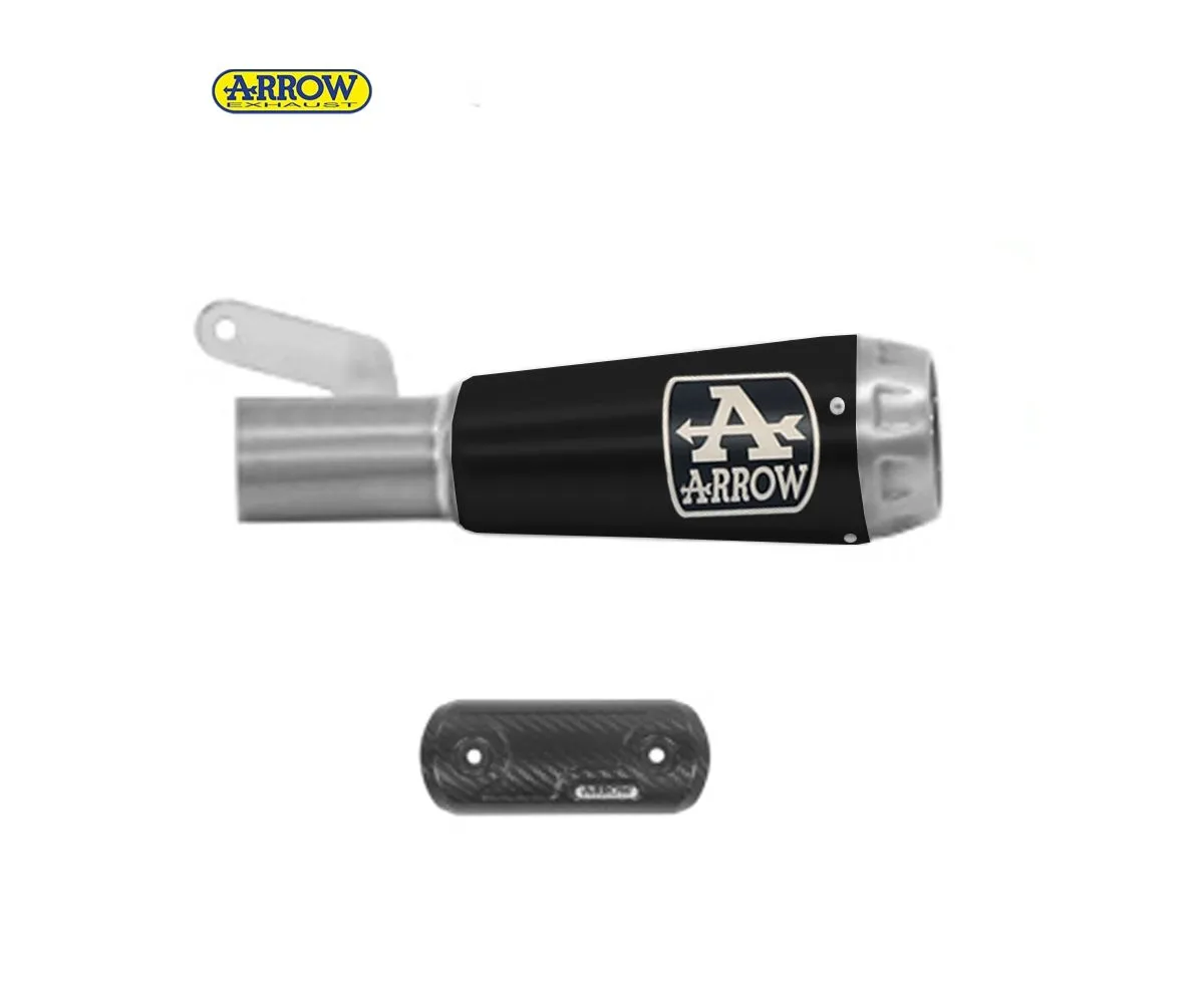 Terminale Scarico Arrow Pro Race Carbon Heel Guard Titanio Nero Ducati Monster 1200 S 2017 > 2021-11007MI_71220PRB-165486