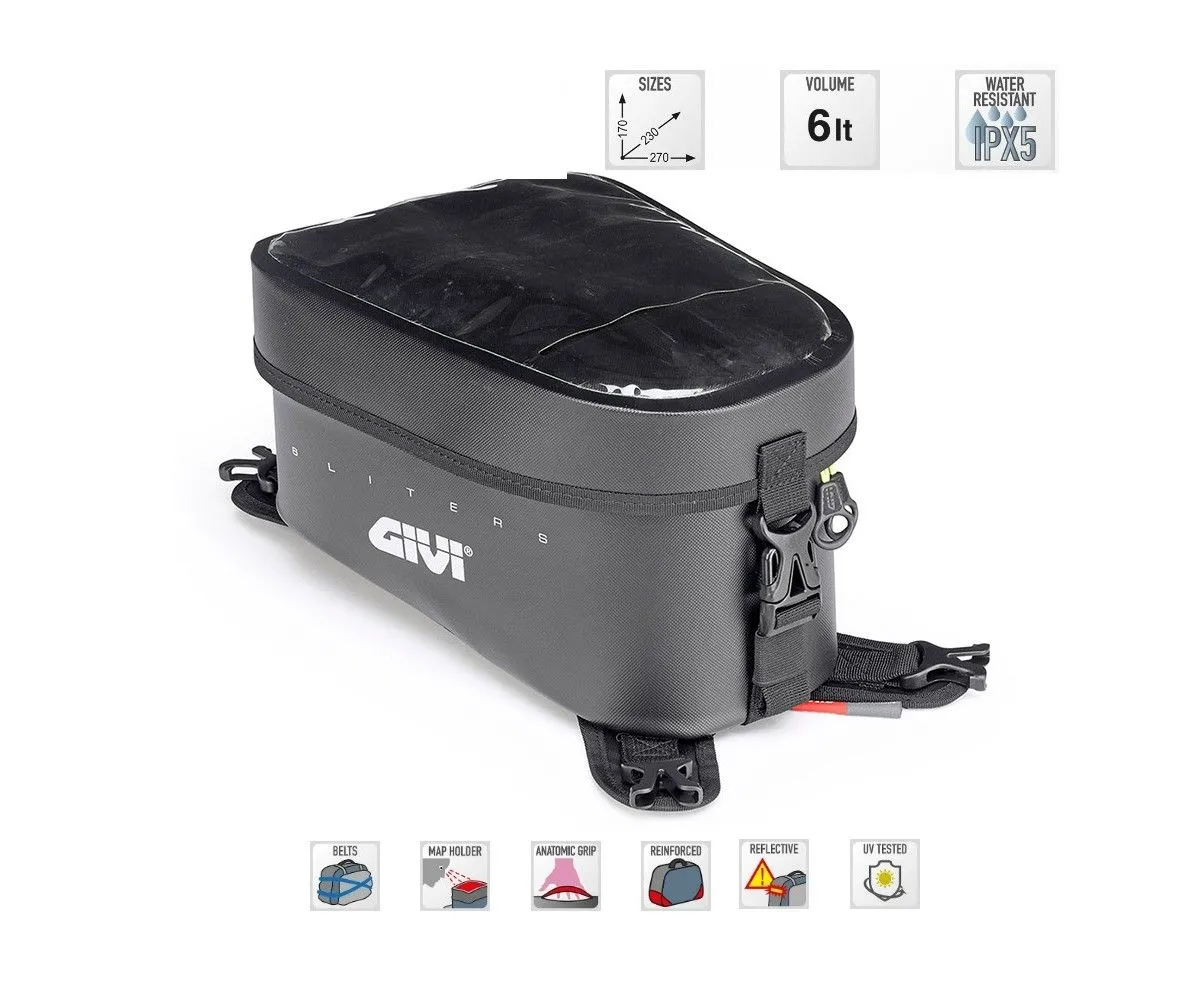 Givi Borsa Serbatoio Waterproof Nera 6lt Interno Giallo Grt716-GRT716-152414