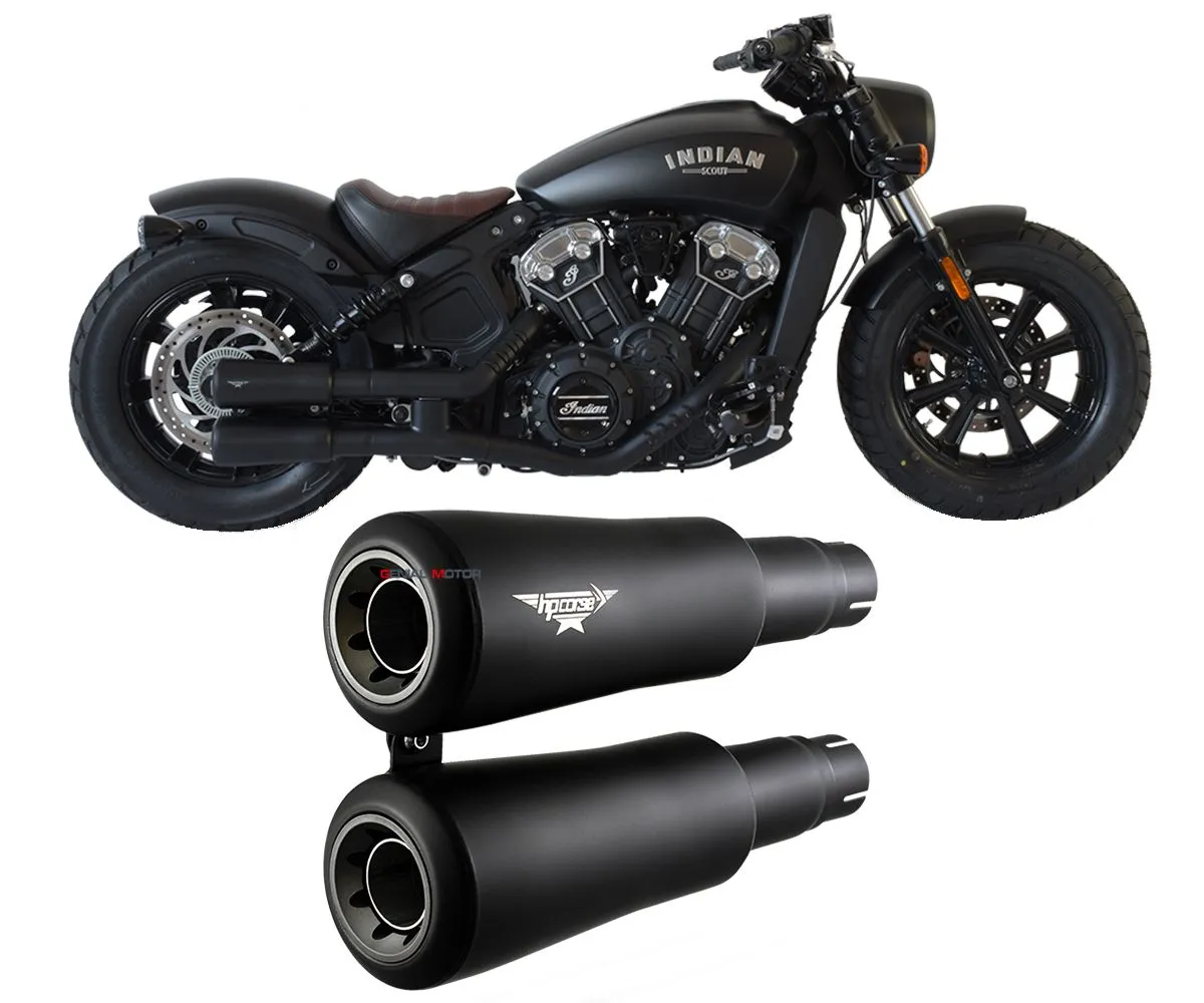 Terminali Scarichi Hpcorse V2 Acciaio Nero Indian Scout Bobber 2015 > 2021-XINDV21001BG-AAB-155627