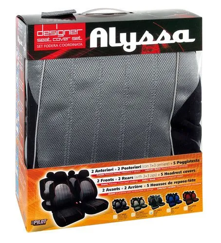 ALISSA SET FODERE COORDINATE GRIGIO COPRISEDILI INTERNO AUTO LAMPA