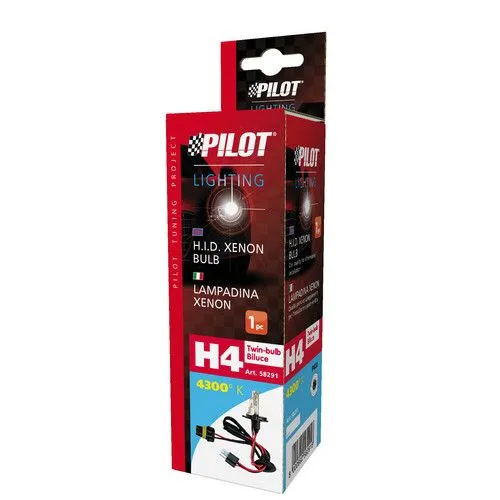 12/24V LAMPADINA HID XENON H4 4300K 1 PZ SCATOLA LAMPADINE AUTO LAMPA