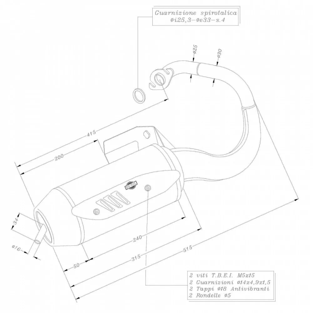 Scarico Completo Leovince Acciaio Peugeot Looxor 50 Injection 2004 > 2005-0568-100736