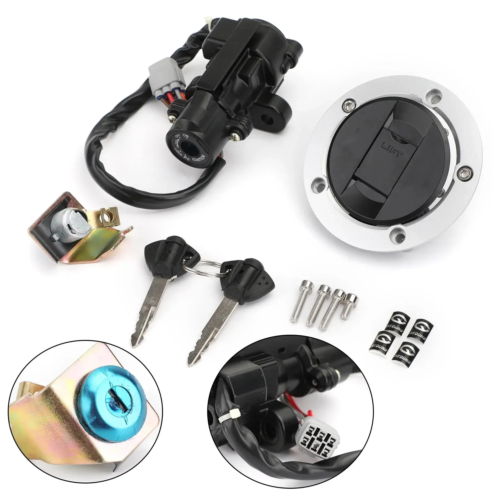 2006-2018 Suzuki GSXR GSX-R 600 750 Interrupteur d'allumage Bouchon de gaz de carburant Kit de clé de verrouillage de siège