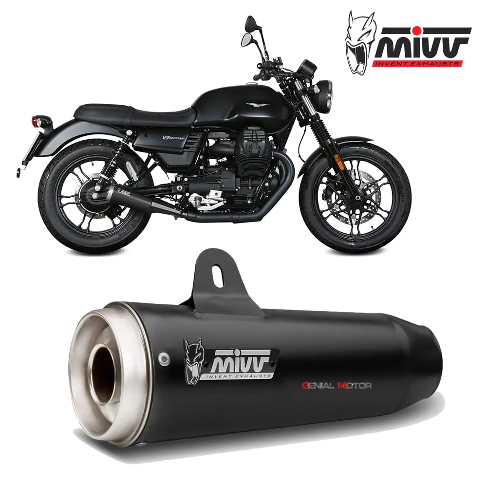 Terminali Scarichi Mivv Ghibli S Black Inox Nero Per Moto Guzzi V7 Iii 2017 > 2022-M.012.LGB-146695