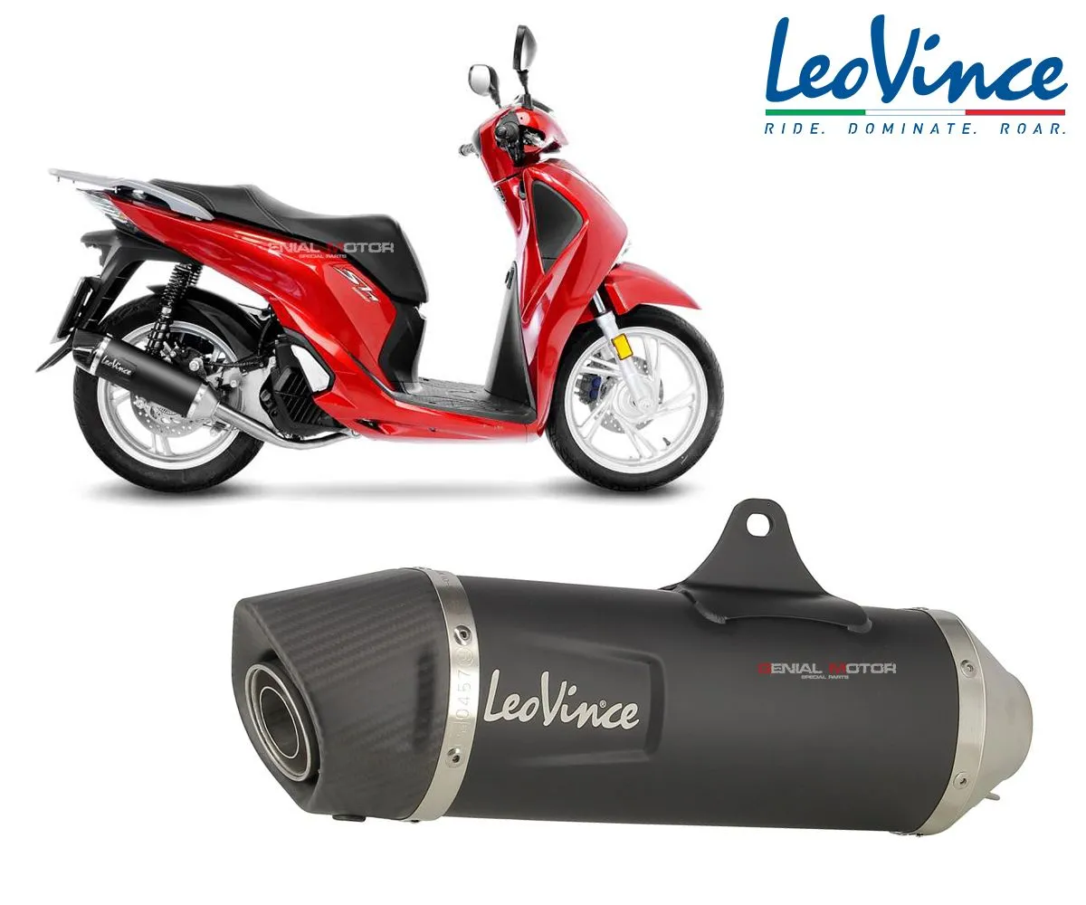 Impianto Completo 1/1 Leovince Nero Inox Omologato Honda Sh 125i 2017 > 2020 14061k-14061K-148083