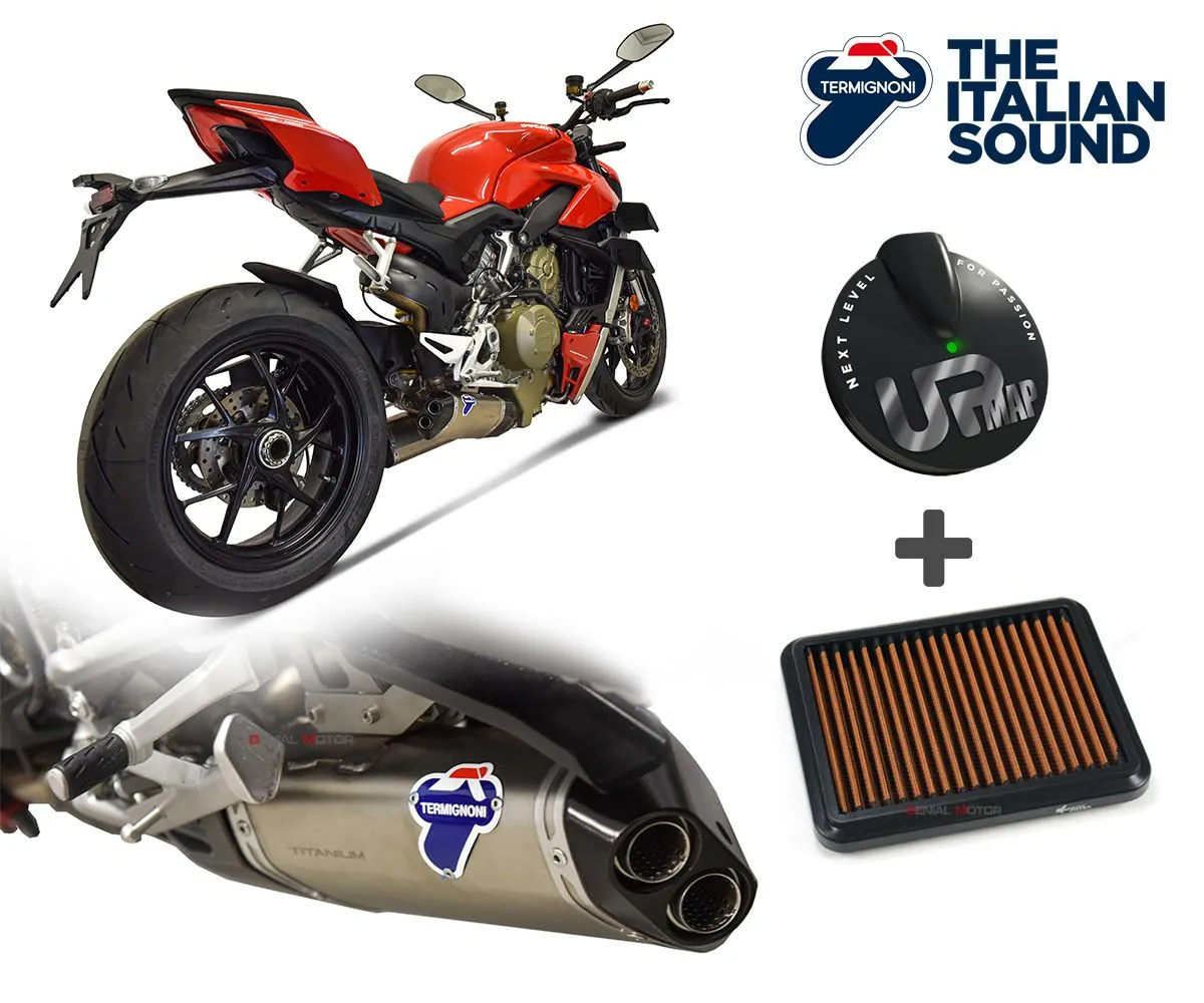 Terminali Scarichi Termignoni In Titanio + Kit Racing Per Ducati Streetfighter V4 2020 > 2022-D19909440ITA-148222
