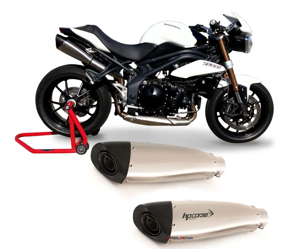 Terminali Scarichi Hpcorse Evoxtreme 260mm Titanio Triumph Speed Triple 1050 2011 > 2015-TREVO2603T-NN-AA-156377
