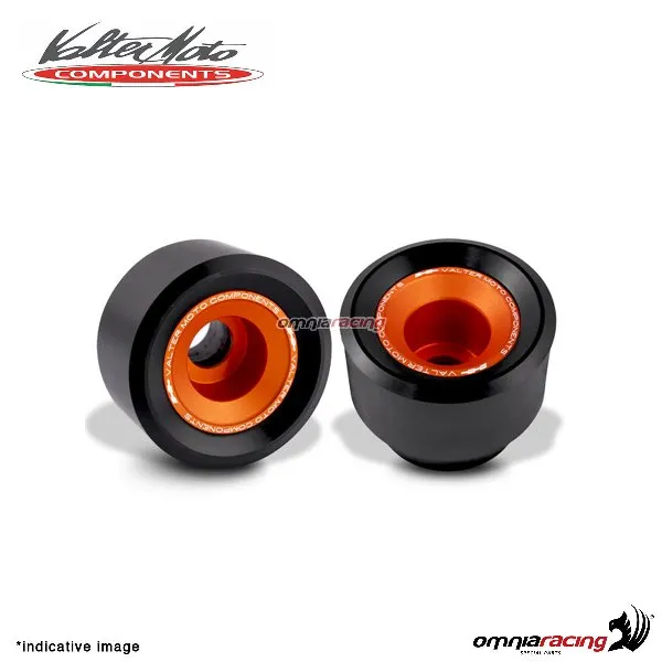 Tamponi paratelaio Valtermoto TRACK arancio + kit adattatori per Kawasaki ZX10R 2004>2005