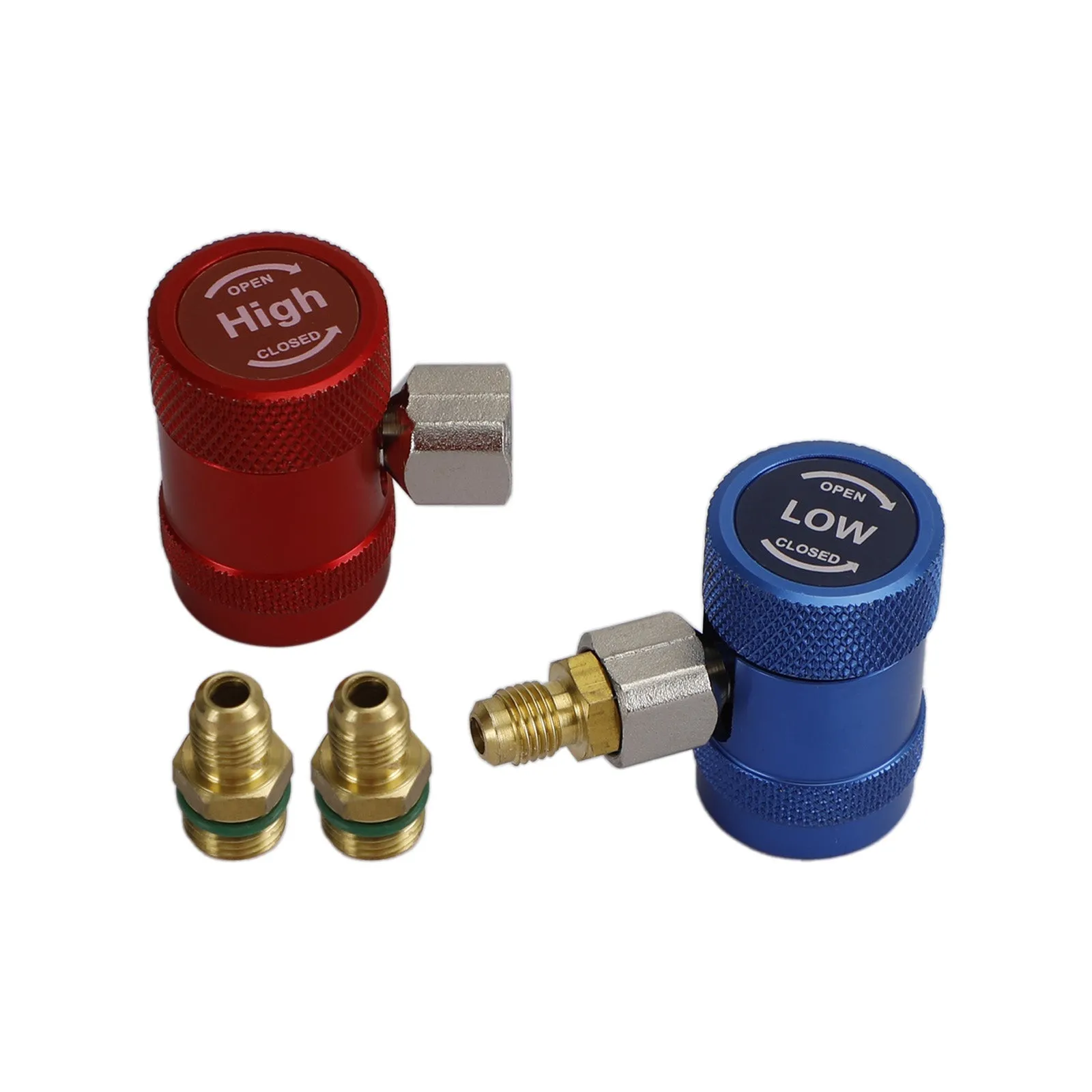 A/C R134A Adaptateur de coupleur rapide Connecteur de collecteur 1/4" Sae Hvac High&Low Side