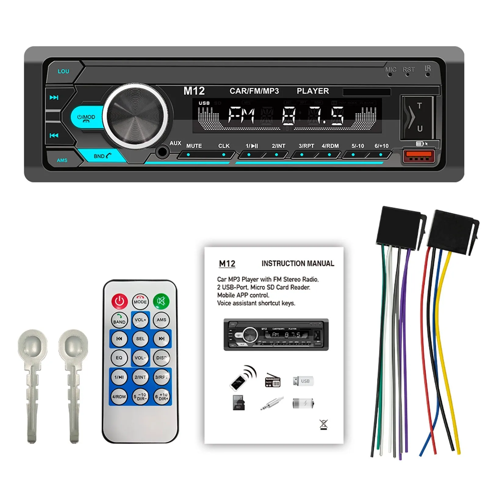 AI smart Bluetooth Stereo Radio FM Car MP3 Player Positionnement pour trouver une voiture