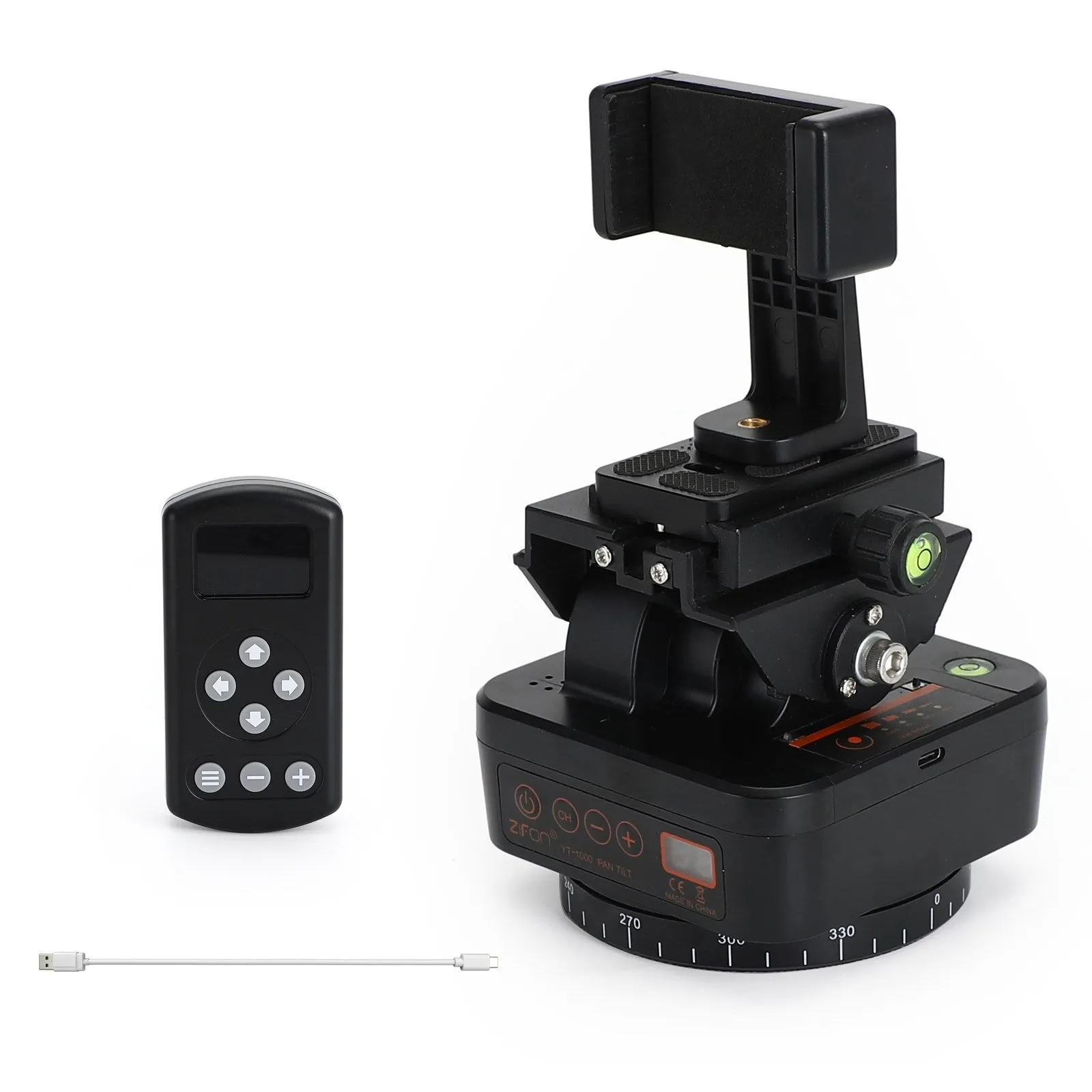 ZIFON YT-1000 Remote 360¡ã Tête de trépied rotative panoramique pour téléphone Gopro DSLR