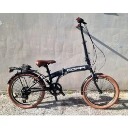 Bici 20 carbike pieghevole in acciaio a 6 velocità SIS nera COPPI