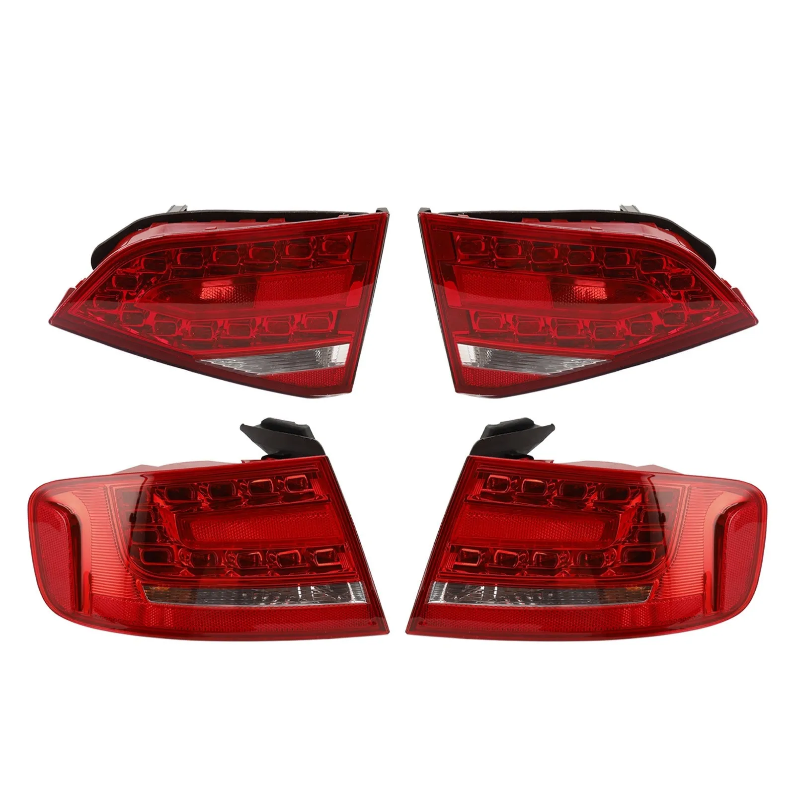 Audi A4 2009-2012 4pcs lampe de feu arrière LED de coffre extérieur + intérieur