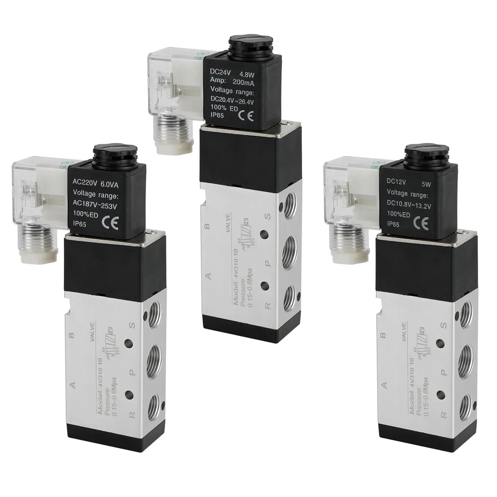 Electrovanne électrique pneumatique 4V310-10 2 positions 5 voies PT 3/8"